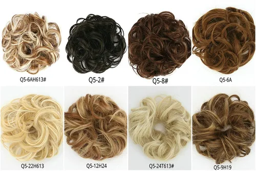 Vista 5 de STYLER Piezas de cabello de moño desordenado para mujer, piezas de cabello sintético con moño, extensión de cabello rizado en forma de dona (2#)