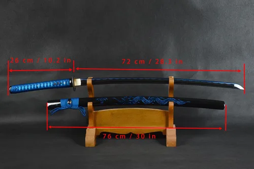Vista 3 de 41 inch Handmade Japanese Samurai Katana Sword Full Tang for Man Gift Cosplay Decoration Self Defense