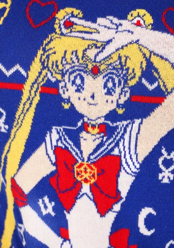 Vista 8 de Suéter Feo de Navidad para Adulto Sailor Moon Estilo Fair Isle Multicolor