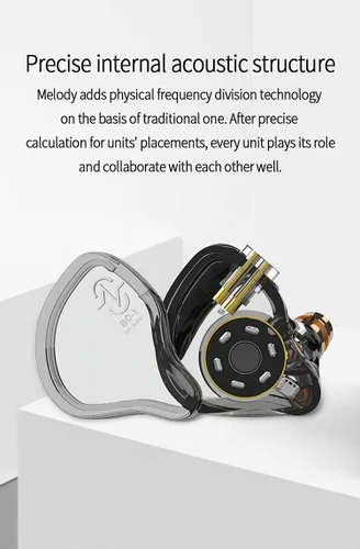 Vista 5 de CCZ Melody - Monitores intrauditivos tipo C, auriculares dinámicos híbridos de doble controlador intrauditivo 1BA+1DD HiFi con cable, músicos IEM
