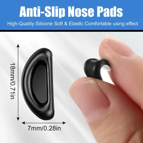 Vista 2 de 20 pares de almohadillas de nariz para lentes – 0.039 pulgadas de silicona ultra fina antideslizante para pegar en la nariz, almohadillas adhesivas