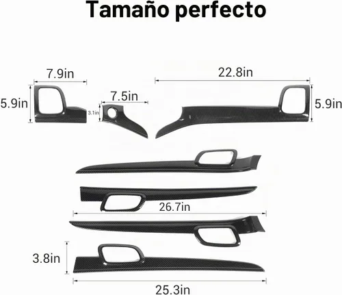 Vista 3 de CheroCar para Jeep Grand Cherokee, juegos de cubiertas de panel de salpicadero y manija de puerta, accesorios interiores para Jeep Grand Cherokee