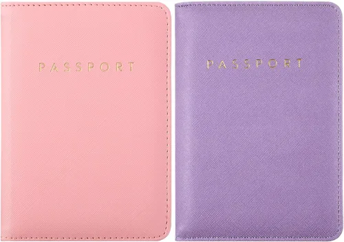 Vista 23 de 2 piezas de funda de pasaporte para viaje, impermeable, de cuero, cartera, libro de viaje, artículos esenciales para crucero para mujeres y hombres