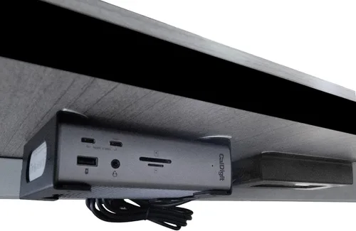 Vista 2 de Soporte para debajo del escritorio para Thunderbolt 4/Thunderbolt 3 Dock y cable de alimentación, estante de almacenamiento de hierro debajo