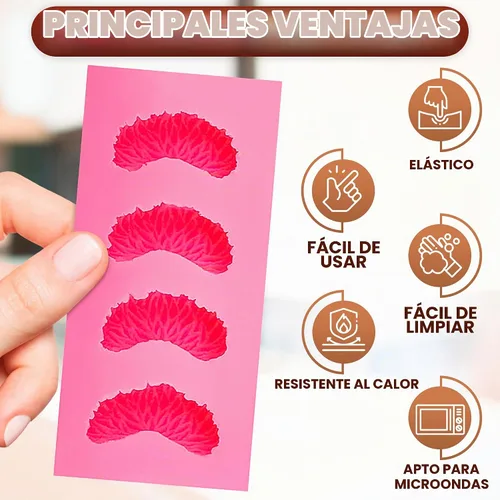 Vista 4 de 5 moldes de frutas de silicona, mini 1 pulgada con 5 formas de frutas 3D
