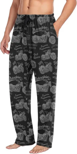 Vista 5 de Red Polka Dot Plaid Pajama Pants Mens Lounge Pants Super Soft Men Pajama Bottoms with Pockets Drawstring