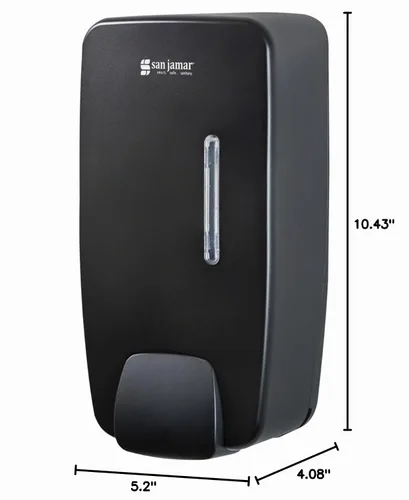 Vista 6 de San Jamar Dispensador de jabón de espuma manual atemporal, negro, compatible con jabón universal a granel, montaje en pared, con ventana