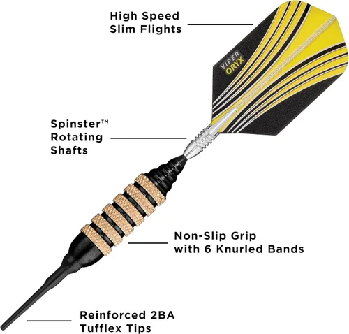 Vista 5 de Viper Spinning Bee Dardos de Punta Suave con Estuche de Almacenamiento/Viaje Casemaster, 16 Gramos