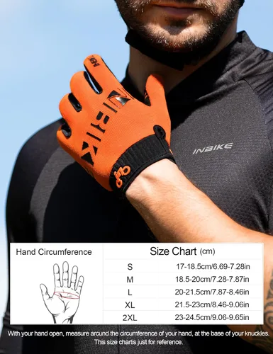 Vista 6 de INBIKE - Guantes de ciclismo para hombremujer con pantalla táctil, guantes de bicicleta con almohadilla antideslizante para ciclismo de montaña MTB