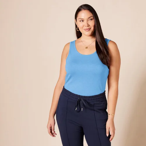 Vista 8 de Amazon Essentials - Camiseta sin mangas de corte entallado para mujer Aqua Blue/French Blue