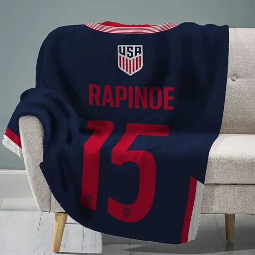 Vista 25 de Sleep Squad US Fútbol Femenino Alex Morgan Manta de Felpa Raschel de 60 x 80 pulgadas Una Manta de Fútbol USA