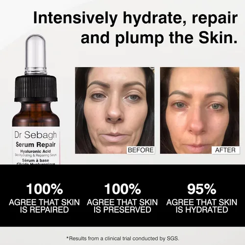 Vista 6 de Dr Sebagh Serum Repair 0.17 fl oz Award-Winning, Hyaluronic Acid Facial Hydrator, Anti Aging & Wrinkle, Collagen Boosting, For Women & Men