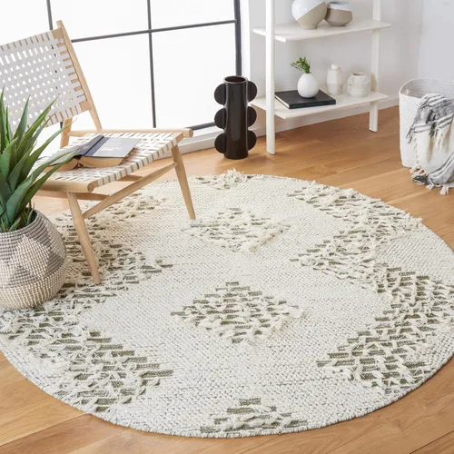 Vista 10 de SAFAVIEH Vermont Collection - Alfombra de pasillo, 2 pies 3 pulgadas x 8 pies, diseño de lana de tejido plano, color marfil y verde, ideal