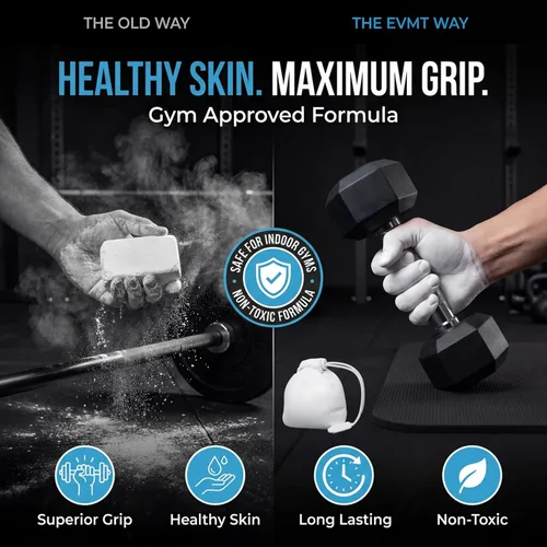 Vista 2 de EVMT Brands Liquid Chalk, Mess Free Gym Chalk for Weightlifting, Gymnastics, Rock Climbing, Dancing. Sweat Resistant and Long Lasting for Stronger