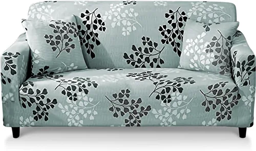 Vista 15 de Lamberia - Funda elástica para sofá de 3 plazas con estampado; incluye dos fundas para cojines gratis, (modelo Dandelion, Sofá 3 asientos)