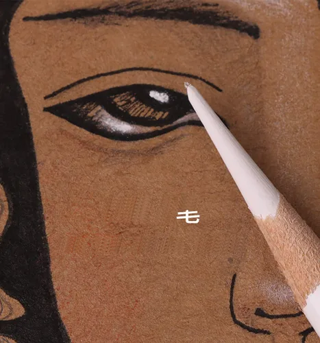 Vista 5 de YYMIYU Pluma de resaltado, lápiz de boceto blanco, lápiz de carbono, pintor de arte, 3 piezas