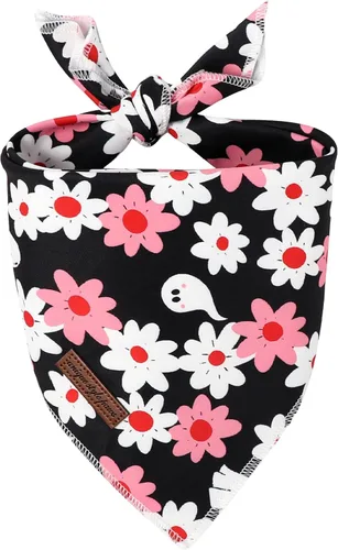 Vista 19 de Unique Style Paws Bandanas para perros, 1 unidad, lavables, de algodón, triangular, para otoño, con margaritas de abeja, para perros y gatos