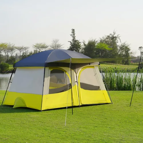 Vista 10 de Vidalido Tiendas de campaña, tienda de 6-8 personas para acampar con vestíbulo extendido, tiendas familiares de 2 habitaciones resistentes al clima