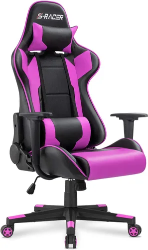Vista 9 de Homall Silla Gaming, Silla de Oficina Respaldo Alto Silla de Computadora de Cuero Silla de Escritorio Racing Ejecutiva Ergonómica Ajustable Azul