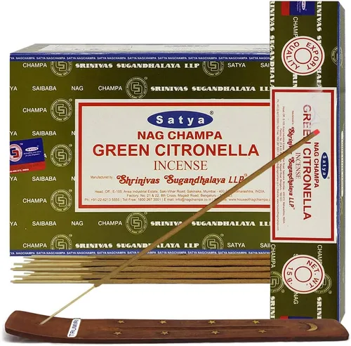 Vista 7 de Aruda - Varillas de incienso y soporte para varillas de incienso, paquete Insence Insense Satya Incense
