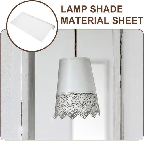 Vista 5 de 2 piezas de pantalla de lámpara de PVC material de repuesto para bricolaje, hojas de bloqueo de luz no adhesivas blancas para pantalla personalizada