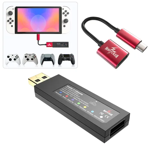Vista 3 de MAYFLASH Magic-S Ultimate Wireless Bluetooth USB Adapter for PS4, Switch, macOS, Windows, Raspberry Pi, Compatible with Xbox Series X & S