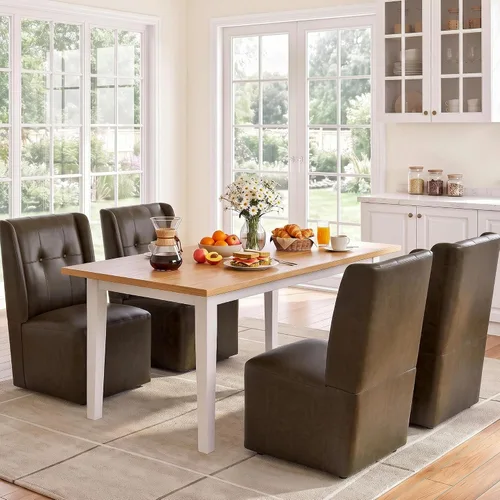 Vista 20 de Silla de comedor giratoria con ruedas, silla de comedor