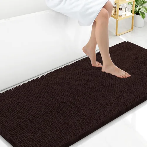 Vista 52 de Arotive Alfombras de baño de felpilla extrasuaves y absorbentes, de 24 x 16 pulgadas, lavables a máquina, parte trasera de goma antideslizante