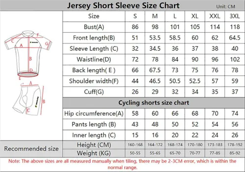 Vista 3 de Conjunto de camiseta de ciclismo de secado rápido para hombre, camiseta de bicicleta de carretera + pantalones cortos con almohadilla de gel 9D, kit