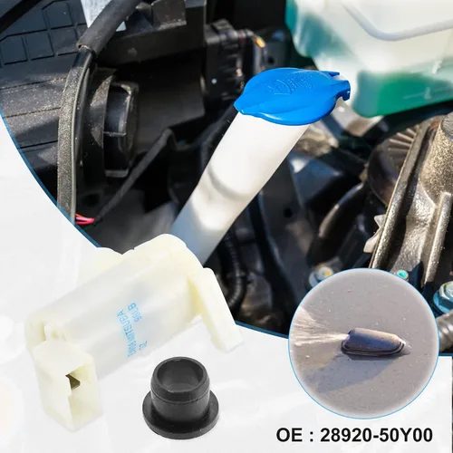 Vista 2 de ACROPIX Bomba de motor para limpiaparabrisas con ojal para Nissan 200SX Base - Paquete de 1 negro