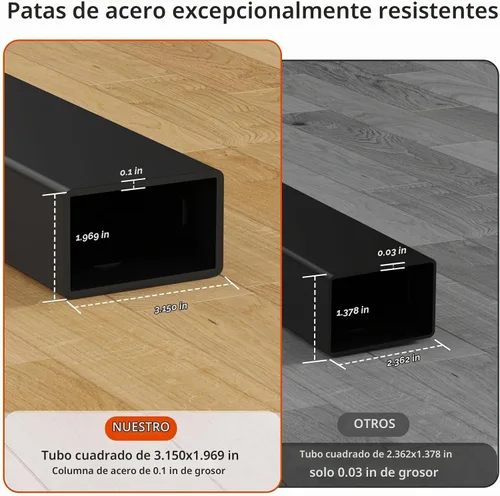 Vista 7 de Escritorio de pie de cristal negro de 35 pulgadas, mesa de dibujo