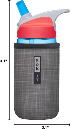 Vista 252 de Sok It BotlSok Funda para botella de agua con cubierta de neopreno aislante (Floral abstracto, se ajusta a CamelBak o Nalgene de 12 onzas)