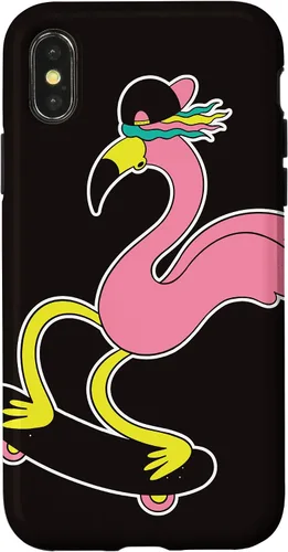 Vista 5 de iPhone 12 Mini Flamingo Skater Skateboard Tropical Funny Animal Lover Estuche de regalo