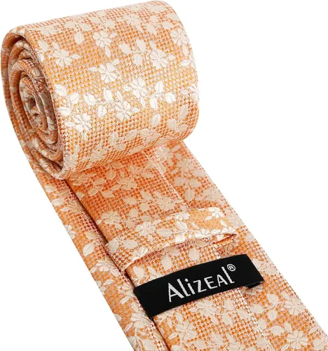 Vista 130 de Alizeal Mens 3.15inches Leaf Flower Pattern Tie with Floral Pocket Square Set