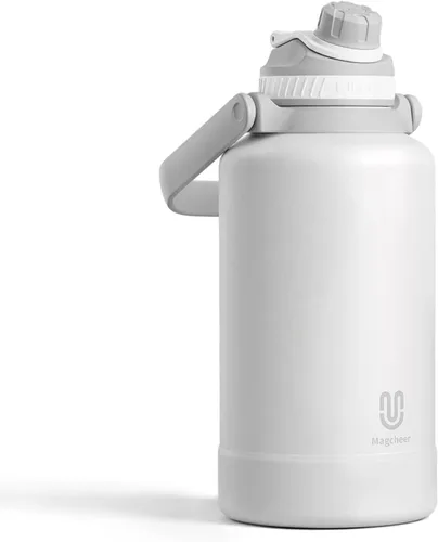 Vista 21 de Botella de agua aislada de 24 onzas, acero inoxidable al vacío de doble pared, diseño de boca ancha, botella reutilizable a prueba de fugas