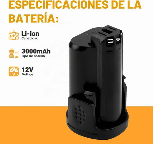 Vista 4 de Shentec 3.0Ah 12V Kit de batería compatible con Dremel 8200 8220 8300