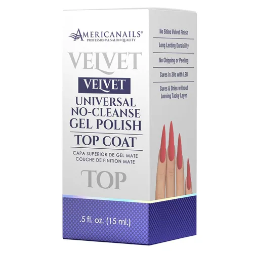 Vista 2 de Americanails - Capa superior de esmalte de gel, acabado aterciopelado, (0.5 onzas), fórmula original de doble curado para máxima adherencia, larga
