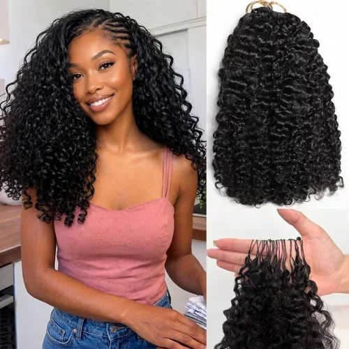 Vista 20 de Paquetes de cabello humano rizado birmano, paquetes de cabello virgen sin procesar, extensiones de cabello humano 16A, cabello humano rizado negro