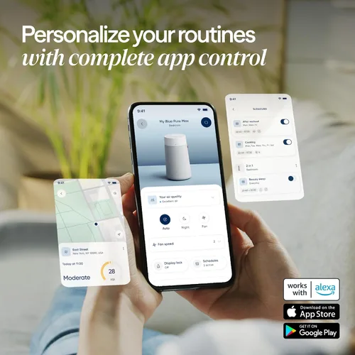 Vista 10 de BLUEAIR Purificadores de aire para el dormitorio del hogar y el dormitorio Blanco/Pizarra