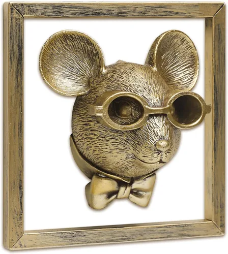Vista 15 de Newinhome Paquete de 5 cabezas de animales para decoración de pared (marco de metal de regalo), esculturas de animales de resina, decoración
