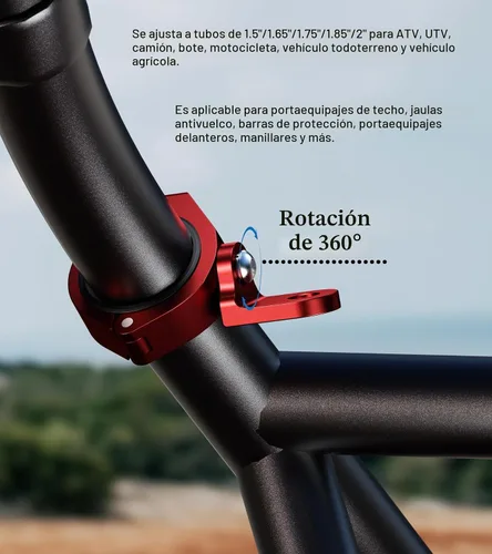Vista 7 de BRCOVAN Soporte de luz de látigo UTV, soporte de bandera de látigo de aleación de aluminio macizo, soporte de montaje de barra de luz LED