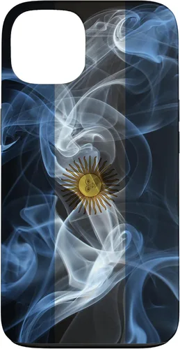 Vista 7 de iPhone 16 Smoky Argentina Flag - Funda de orgullo argentino estilo humo