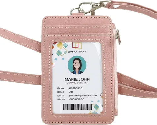 Vista 13 de Bolimoss Porta credenciales y chaleco con tarjetero 2 en 1, soportes para tarjetas de crédito con cordón de cuello desmontable, cartera de cuero