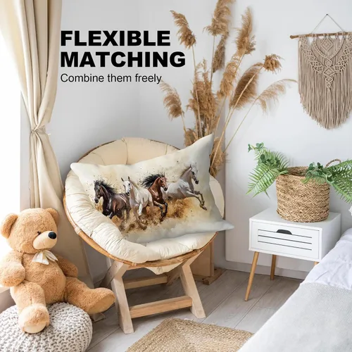 Vista 4 de Fundas de almohada de 12 x 20 pulgadas, regalos para amantes de los caballos, fundas de almohada lumbares decorativas para el hogar, sala de estar
