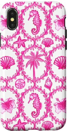 Vista 5 de Funda rosa hawaiana para iPhone 16 Coastal Nieta Coco Girl Preppy