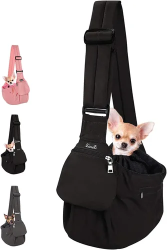 Vista 8 de Lukovee Transportador de Cabestrillo para Perros, Soporte Inferior Rígido y Correa de Hombro Acolchada Suave Ajustable, Cabestrillos para Perros