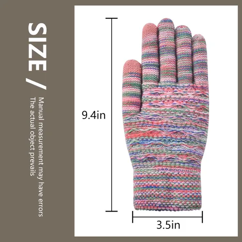 Vista 18 de Guantes de invierno cálidos para pantalla táctil para mujer, guantes térmicos de punto de lana con forro polar para clima frío