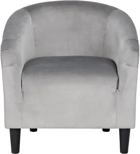 Vista 20 de Topeakmart Silla de barril, silla de acento de sherpa suave, silla auxiliar de club, estilo moderno, asiento profundo, sillón de barril para sala