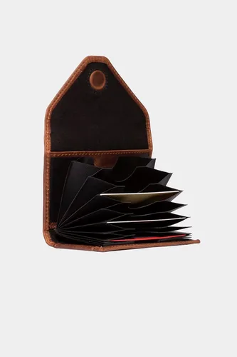 Vista 20 de grande Estuches para tarjetas 3639, Naranja, Tarjetero de cuero con cierre magnético, cartera pequeña de acordeón para mujer