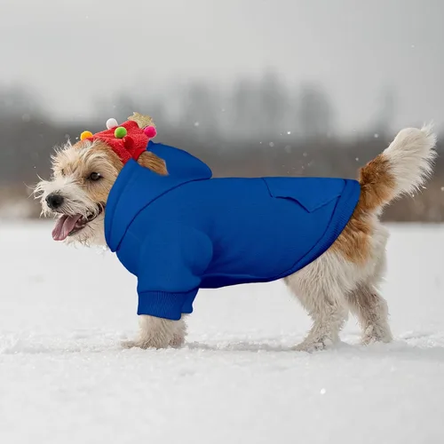 Vista 5 de Suéteres para Perros Pequeños Suéter para Mascotas Sólido Suave Forro Polar Cepillado Sudadera con Capucha para Perro Ropa Sudadera con Capucha